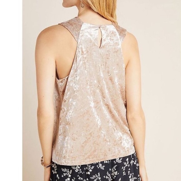 Anthropologie Jessie velvet halter tank top M NWT - Picture 2 of 11